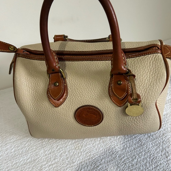 Dooney & Bourke Handbags - Dooney & Bourke Cream and Brown Satchel